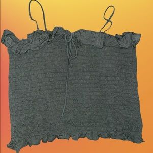 Y2K Ruffle Spaghetti Strap Ruche Detail Tube Top